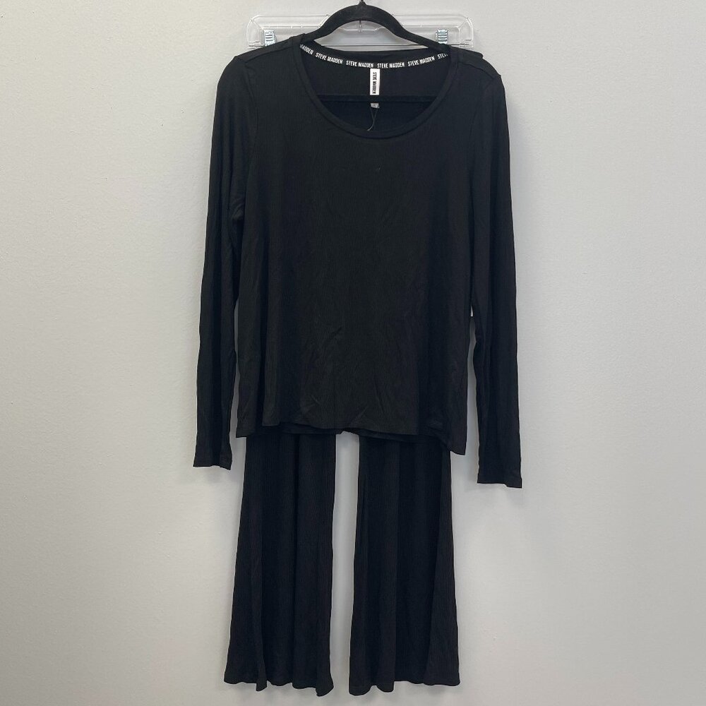 Steve Madden Women's Ribbed Lounge Pajama Set in Black - XL - NWT